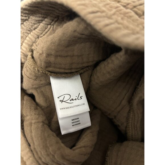 Rails Agnes Pull-on Pant Women's M Canteen 100% Cotton Gauze Wide Leg Raw Hem - Picture 11 of 13